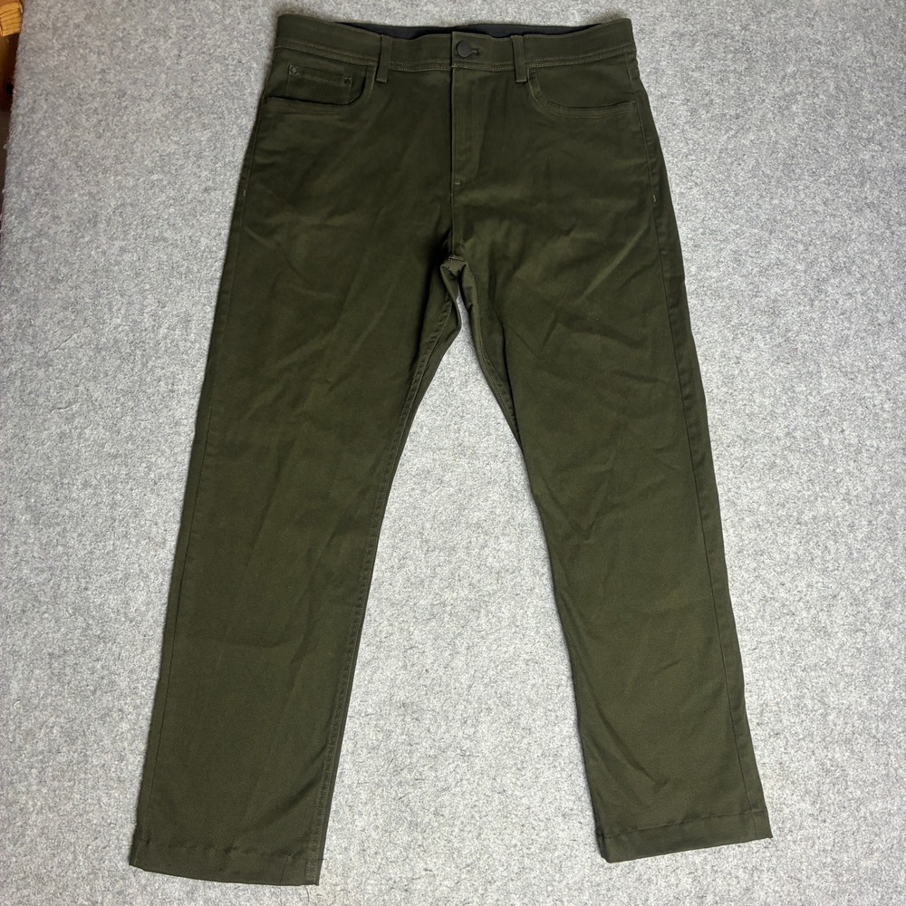 Calvin Klein Pants Mens 35x27 Stretch Cotton Elastane Olive Green Trousers